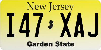 NJ license plate I47XAJ