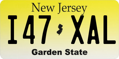 NJ license plate I47XAL