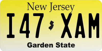 NJ license plate I47XAM