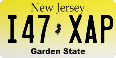 NJ license plate I47XAP