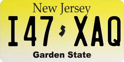 NJ license plate I47XAQ