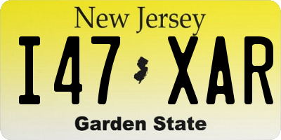NJ license plate I47XAR