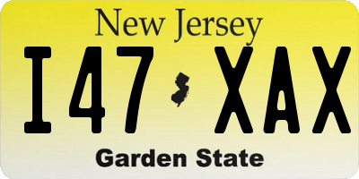 NJ license plate I47XAX