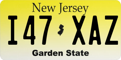 NJ license plate I47XAZ