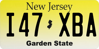 NJ license plate I47XBA