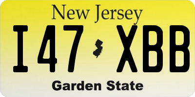 NJ license plate I47XBB