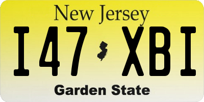 NJ license plate I47XBI