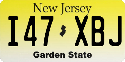 NJ license plate I47XBJ