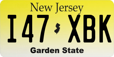 NJ license plate I47XBK