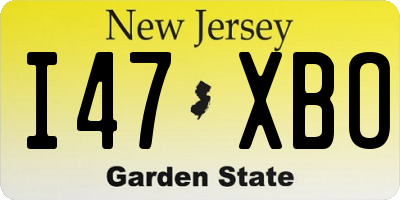 NJ license plate I47XBO