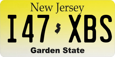 NJ license plate I47XBS