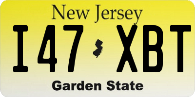 NJ license plate I47XBT