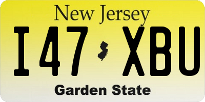NJ license plate I47XBU