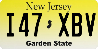 NJ license plate I47XBV