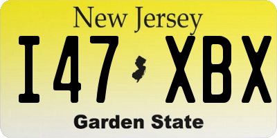 NJ license plate I47XBX