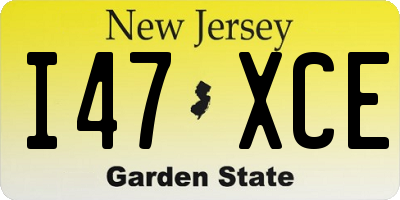 NJ license plate I47XCE