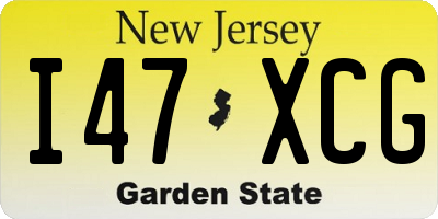 NJ license plate I47XCG