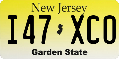 NJ license plate I47XCO