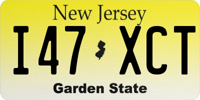 NJ license plate I47XCT
