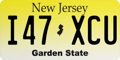 NJ license plate I47XCU