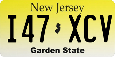 NJ license plate I47XCV
