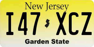 NJ license plate I47XCZ