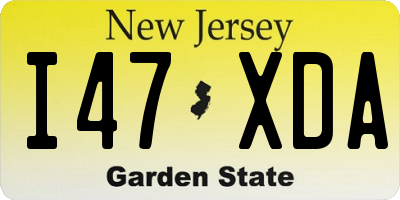 NJ license plate I47XDA