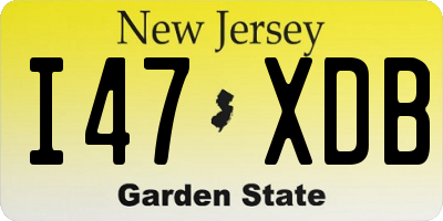NJ license plate I47XDB