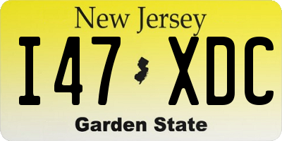 NJ license plate I47XDC