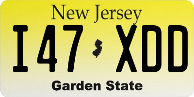NJ license plate I47XDD