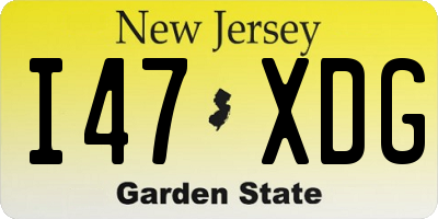 NJ license plate I47XDG