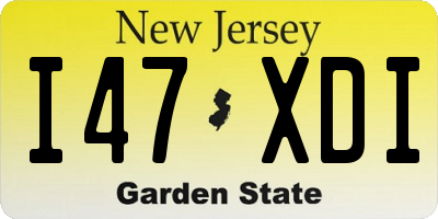 NJ license plate I47XDI
