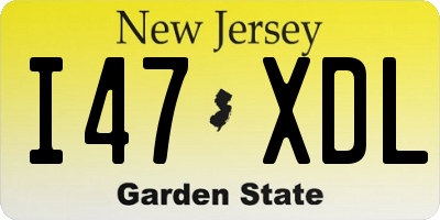 NJ license plate I47XDL