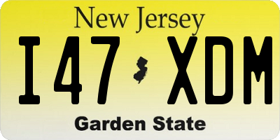 NJ license plate I47XDM
