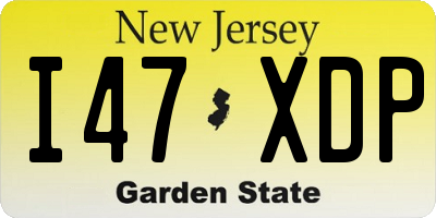 NJ license plate I47XDP