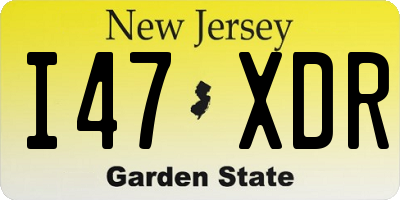 NJ license plate I47XDR