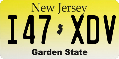 NJ license plate I47XDV