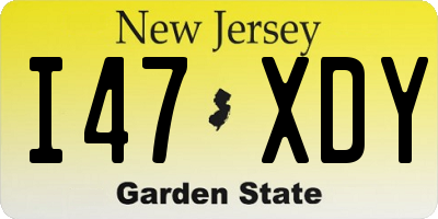 NJ license plate I47XDY