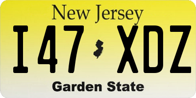 NJ license plate I47XDZ