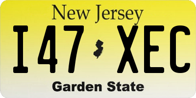 NJ license plate I47XEC