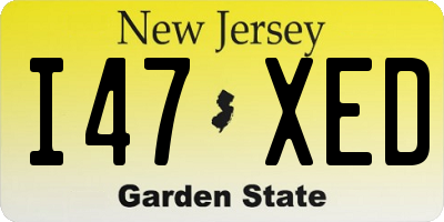 NJ license plate I47XED