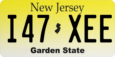 NJ license plate I47XEE