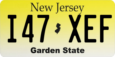 NJ license plate I47XEF