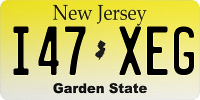 NJ license plate I47XEG