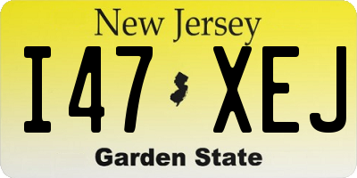 NJ license plate I47XEJ