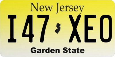 NJ license plate I47XEO