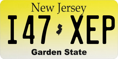 NJ license plate I47XEP