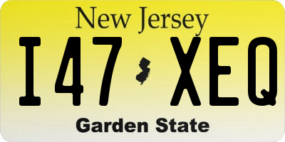 NJ license plate I47XEQ