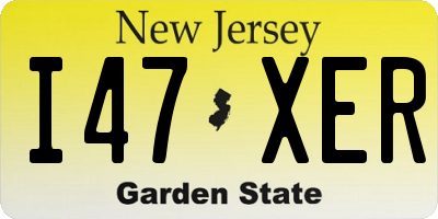 NJ license plate I47XER