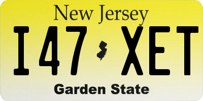 NJ license plate I47XET